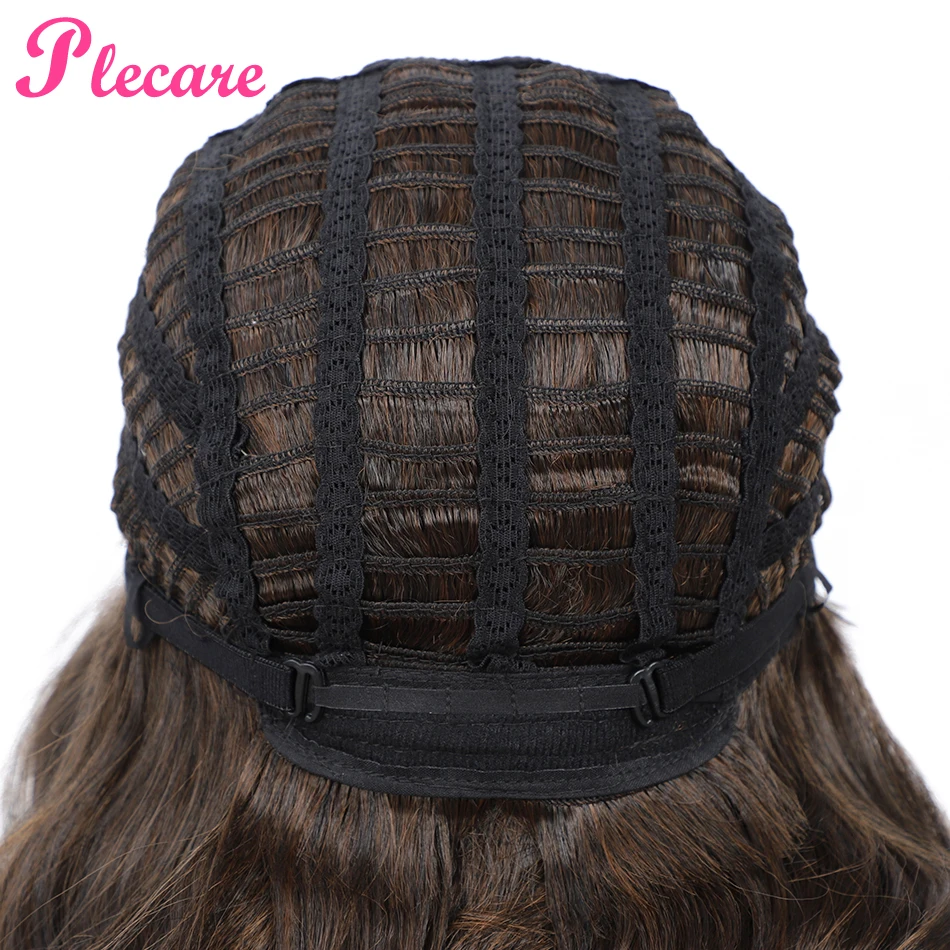 Plecare Long Wigs 18inch Wavy Ombre Brown Blond Wave Synthetic Wig Pruiken For Women Heat Resistant Fiber Hair Cosplay Wigs