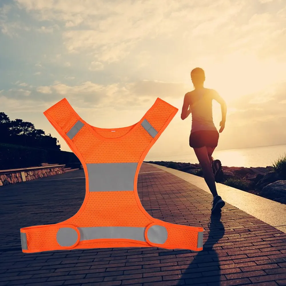 

Fluorescent Yellow Orange High Visibility Reflective Vest Security Equipment Night Running Jogging Cycling Walking