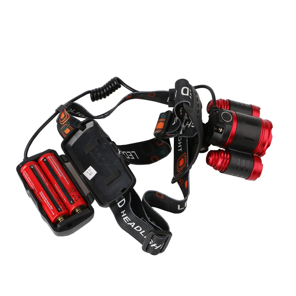 Головной Светодиодный фонарь с зарядкой через USB 4 режима 1 * XM L T6 + 2 R2