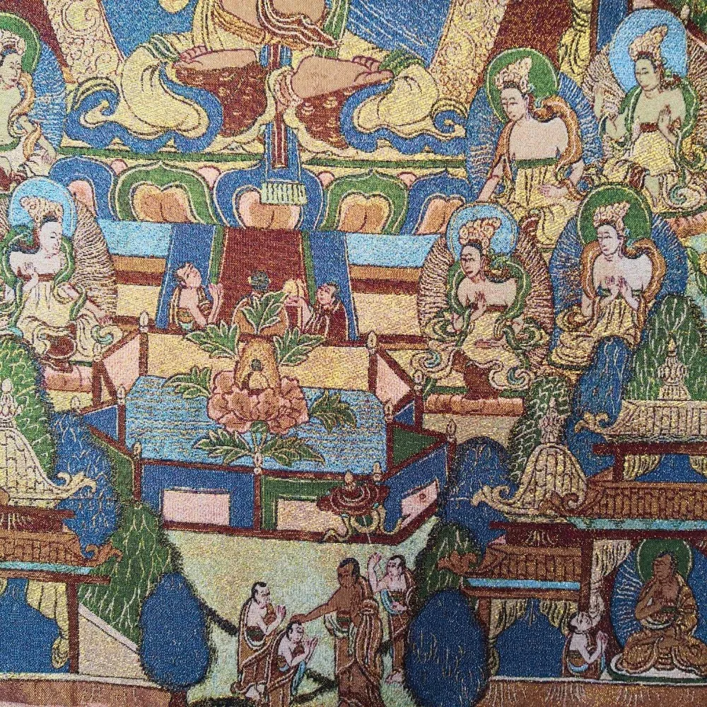Китайская старая тибетская шелковая танка подвесная картина фэншуй портрет