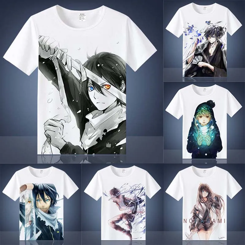 

Noragami Yato T shirts Cosplay Costumes Men Women T-shirts Adult Anime Tops Short Sleeves Summer Tees