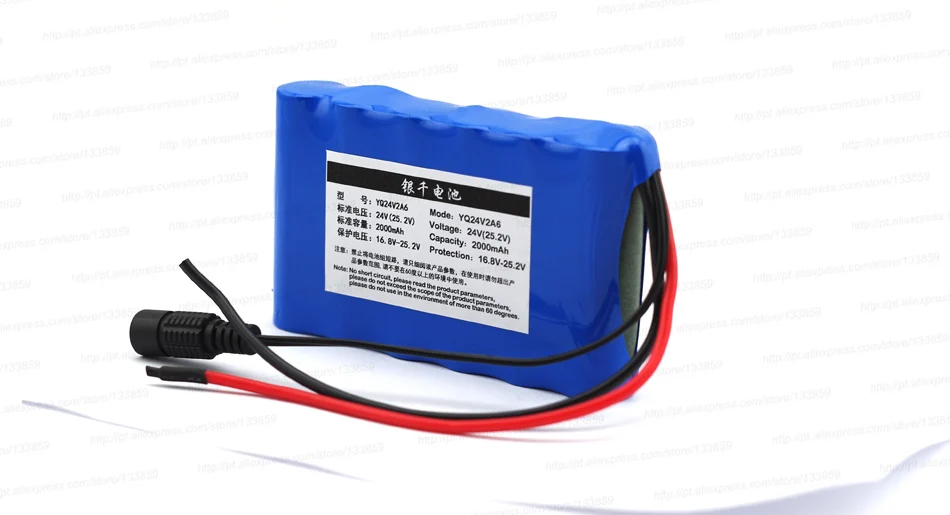 

24 V 2000 mAh lithium battery suitable small engine/of LED lighting equipment 25.2 V 2 A Rechargeable batteries