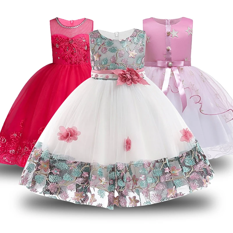 

JAYLAY Baby Embroidered Formal Princess Dress For Girl Elegant Birthday Party Dress Girl Dress Baby Girl Christmas Clothes 2-14 Years