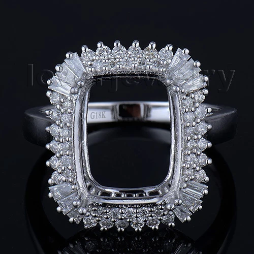 

2016 September New Cushion 10x12mm Diamond Semi mount Wedding Rings 18kt White Gold SR02