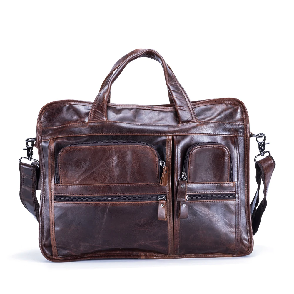Dark Designer Leder Umhängetasche Coffee Große Echtem 100 Taschen Handtaschen Tote Business Tasche Schulter Männer Aktentaschen Geschenk chocolate Casual SrSHwZ