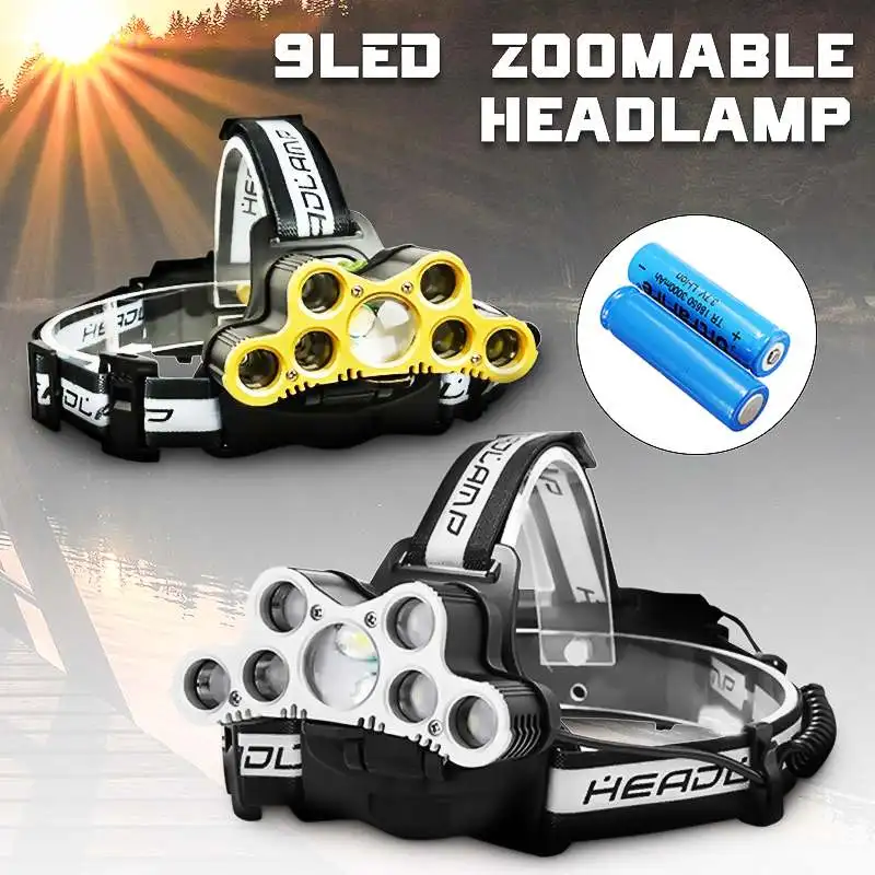 

7*t6 65000lm LED Smuxi headlamp headlight 5 modes head light waterproof flashlight zoomable use 18650 for hunting cycling