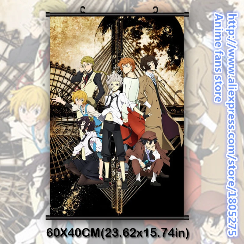 

Bungo Stray Dogs Osamu Dazai Atsushi Nakajima Edogawa Ranpo Anime Wall Scroll Poster Home Decor Bedroom decorative painting