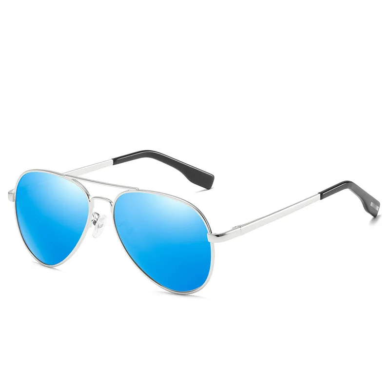 Брендовые дизайнерские детские солнцезащитные очки, поляризационные, Овальные, Ретро стиль, большая коробка, солнцезащитные очки для мальчиков, очки для девочек, детские модные солнцезащитные очки - Цвет линз: silver-blue