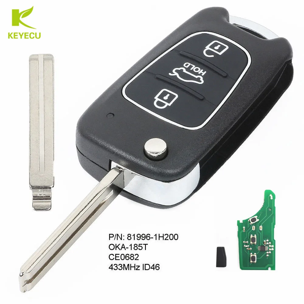 Запасной обновленный дистанционный ключ KEYECU 433 МГц ID46 для Kia Ceed 2009 2010 P/N: 81996