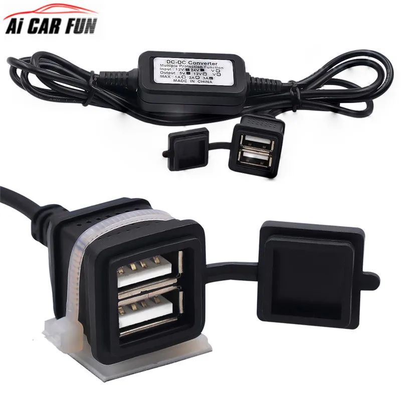 

12 / 24V Car Motorcycle Boat Motor Homes Universal Waterproof Dual USB Charger Power Supply Socket Adapter Charger Chargin