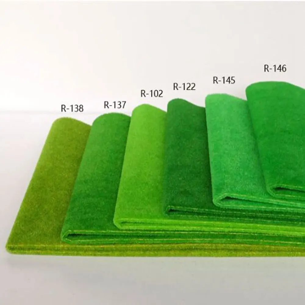 

2pcs 50*250cm R138 yellow green color the model grass mat of terrain landscape architectural model material sand turf