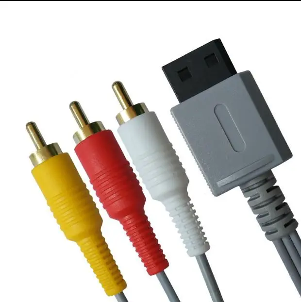 For Nintendo Wii Game Console 1.8m 6FT Audio Video AV Cable 100pcs/lot
