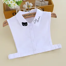 YSMILE Y Дети мультфильм вышивка, накладной воротник белый мода удалить мальчиков и девочек одежда аксессуары рубашка отстегиваемая блузка воротник