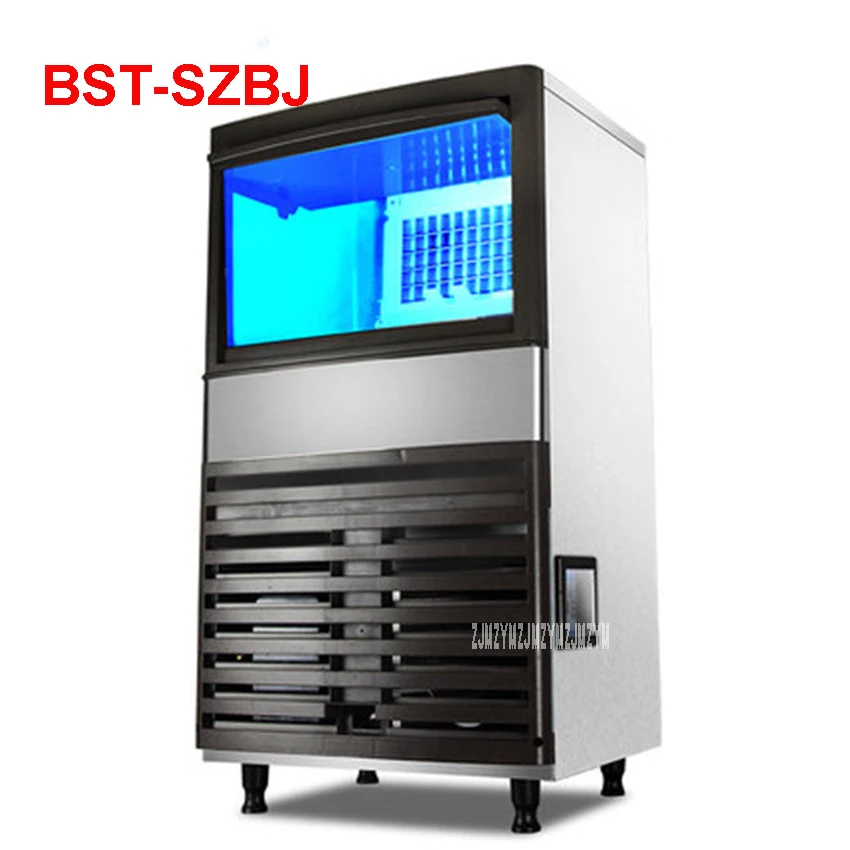 BST-SZBJ 220 V/50Hz автомат для производства льда коммерческий молочный инструменты для приготовления кофе и чая мелкая бытовая автоматическая машина для льда большой емкости 68-98 кг/24 ч машина для приготовления льда