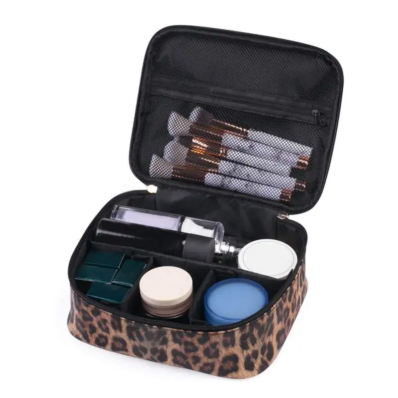 

Women Makeup Bag Leopard Pu Cosmetic Bag Cosmetic Bag Travel Multi-Function Waterproof Wash Organizer Pouch Beauty Makeup Case