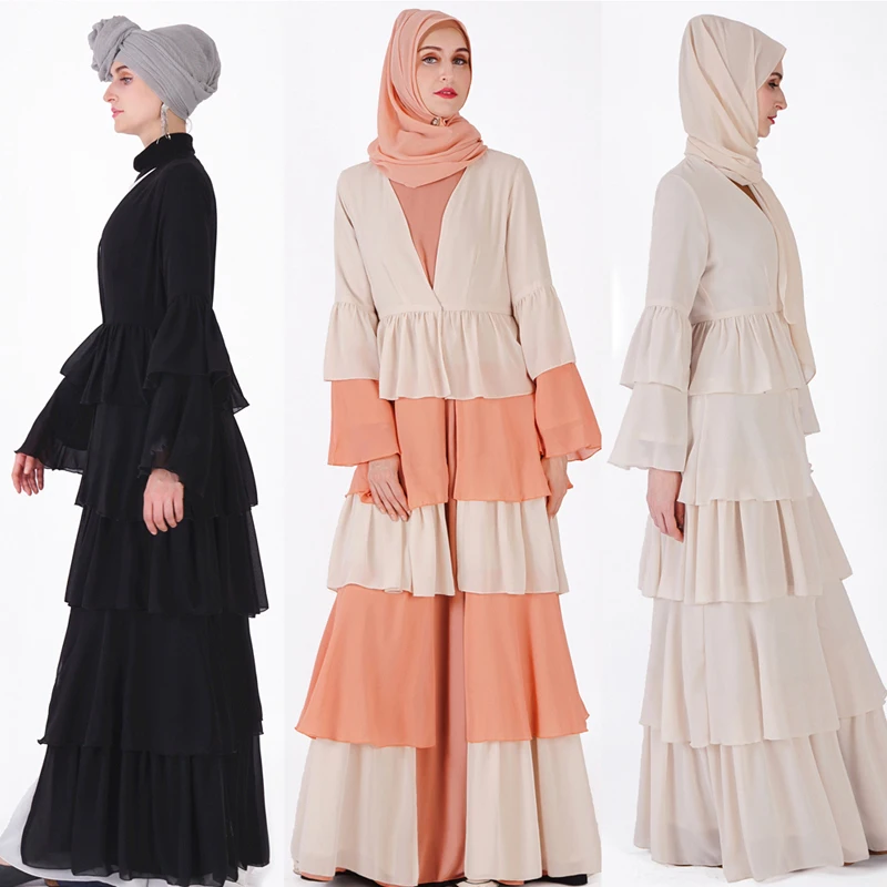 Абая Дубай Кафтан хиджаб мусульманское платье Малайзия шифон кардиган джилбаб кафтан Рамадан Абая для женщин турецкая исламская одежда