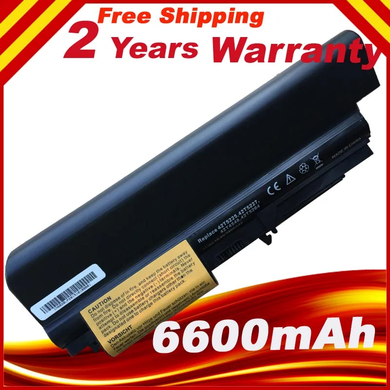 Laptop Battery 41U3196 41U3198 ASM 42T5265 For IBM/lenovo ThinkPad R400 T400 R61 R61i T61 T61p T61u (14.1&quot widescreen) 9 cells |