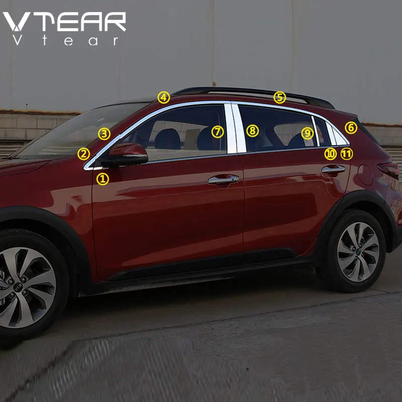 Vtear для kia Rio X Line защитная накладка на окно автомобиля аксессуары из нержавеющей