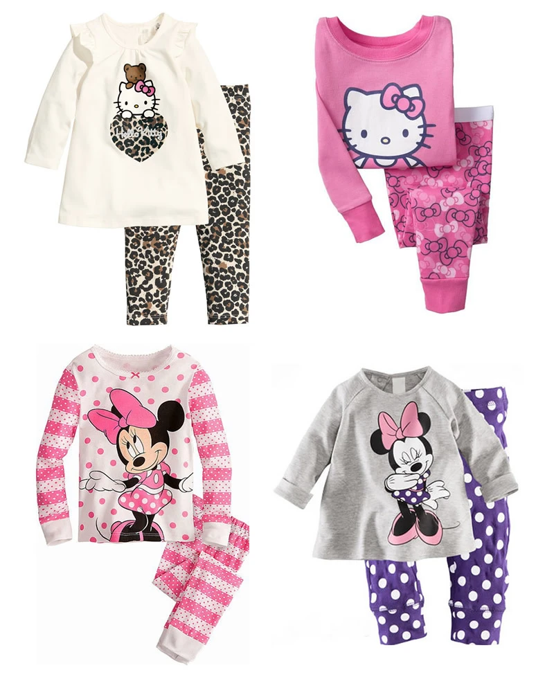 Hot 2pcs Ropa De Bebe Cartoon T Shirt Top Pants Pajamas Pyjama Pijamas Kids Sleepwear Set Baby Girl Kids Children Infantil 1 7y Kids Sleepwear Pijamas Kidspants Pajama Aliexpress