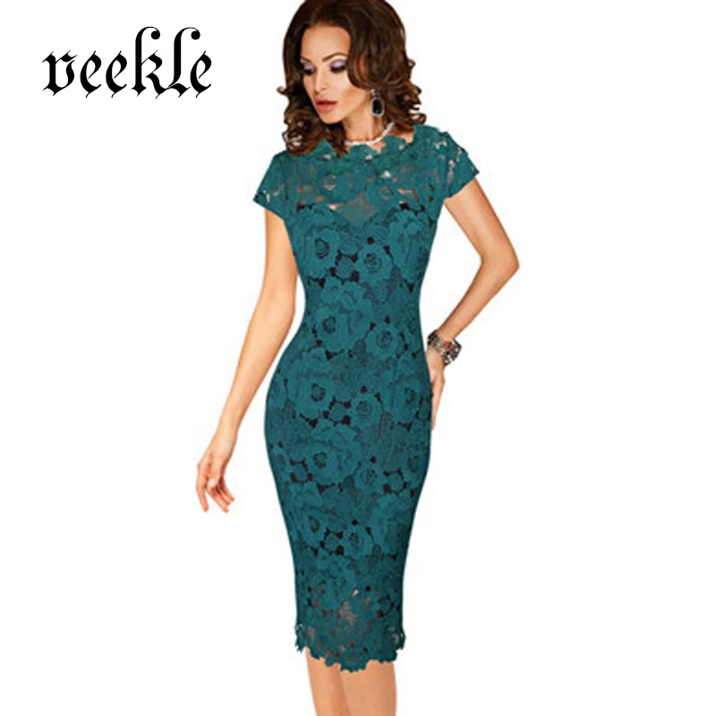 VEEKLE 2017 Summer Women Elegant Vintage Dress Office