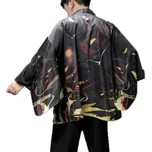 Льняное кимоно, Тренч для мужчин, этнические хлопковые льняные куртки, мужские кимоно с принтом, китайские топы, кардиган, Hanfu, для мужчин, тонкая открытая стежка