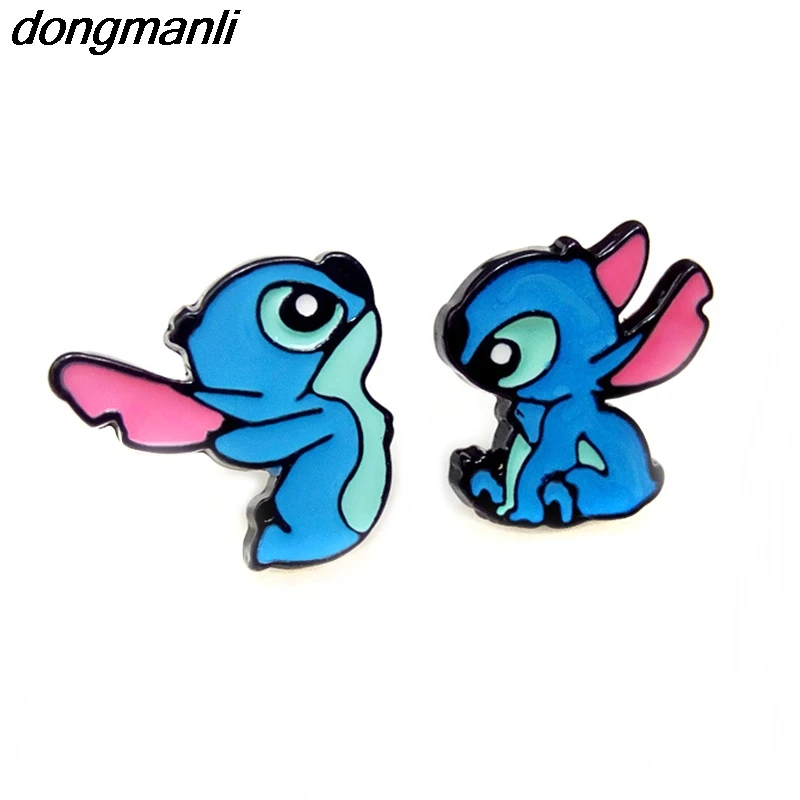F146 Новое поступление мультфильм инопланетянин тематика «Лило и Стич» Экспрессия аниме серьги гвоздики для женщин подарок модные ювелирные изделия Аксессуары 1 пара