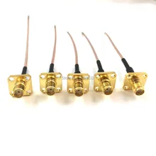 5 pcs внутренний разъем SMA Connetcor печатного монтажа фланца 4 отверстия для адаптера переменного тока для открытого конца соединительного кабеля 10 см RG178