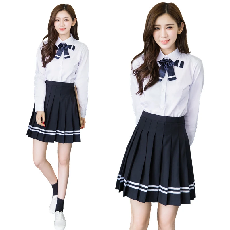 Traje de uniforme escolar de estilo universitario para niños y niñas, de secundaria jk, traje de marinero japonés, plisada|Uniformes - AliExpress