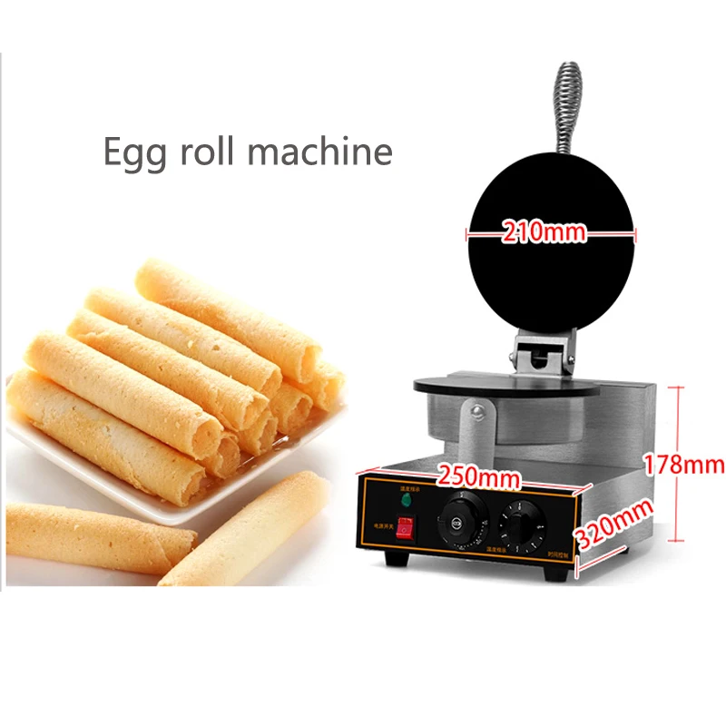 Commercial Nonstick Electric 21cm Egg Biscuit Roll Maker Machine Baker