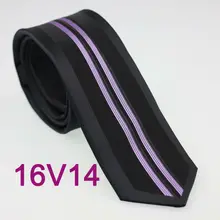 Yibei Coachella Галстуки взрослых Черный Средства ухода за кожей Шеи Галстук Тощий граничит с фиолетовый в Вертикальную Полоску Тонкий Средства ухода за кожей Шеи Галстуки Узкий 6 см галстук для мужчин