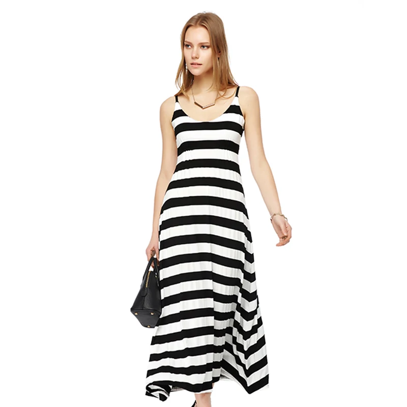 black and white summer maxi dress