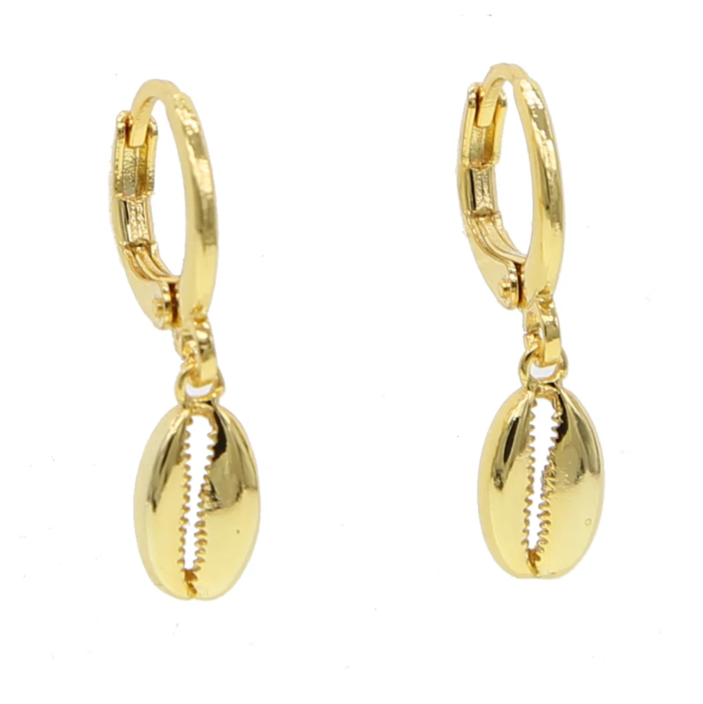 

Fashion Golden Puka Cowrie Shell drop Earrings Boho Ocean Beach Seashell Earrings for Women engagement chic winter ear Brincos