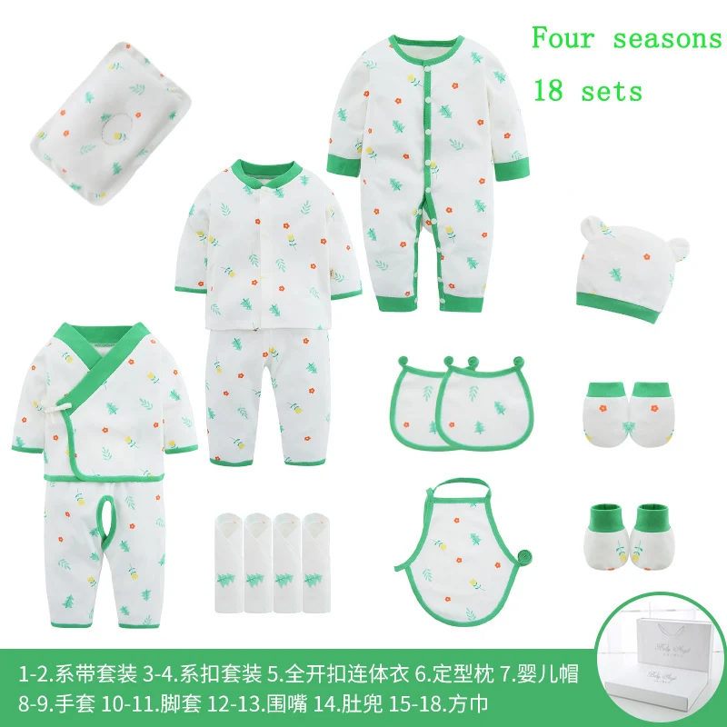  19/18pieces/0-3Months Spring Autumn Newborn Baby Clothing 100%Cotton Kids Clothes Suit Unisex Infan