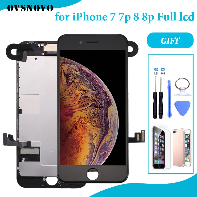 

AAA Full LCD Screen For iPhone 8 8 Plus 7 7P LCD Display Touch Screen Digitizer Complete Assembly+Front Camera+Proximity Sensor