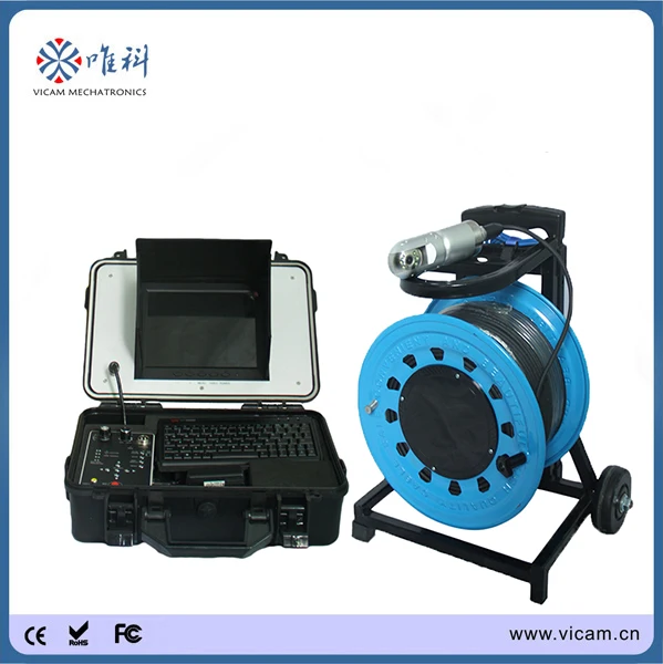 100m soft cable pipe cctv inspection camera with take photo and video