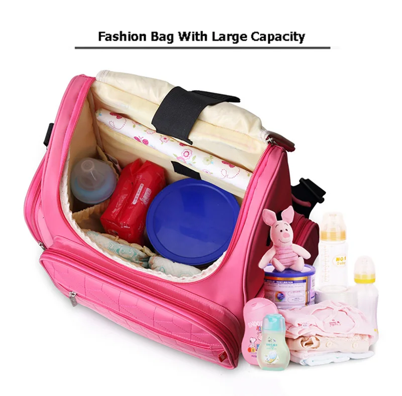 4 PcsSet Baby Diaper Bag Waterproof Mummy Travel Baby Care Nappy Bags Multifunction Toddler Bottle Insulation Backpack BB6032 (7)