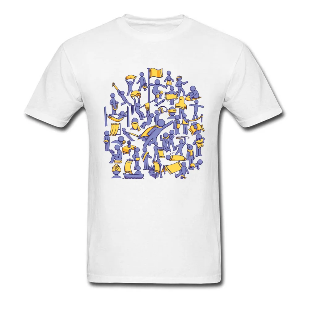 Men Family Tops T Shirt Round Neck Summer/Autumn 100% Cotton Fabric Tshirts Design Short Sleeve 42 Uses for Towels Sweatshirts 42 Uses for Towels white