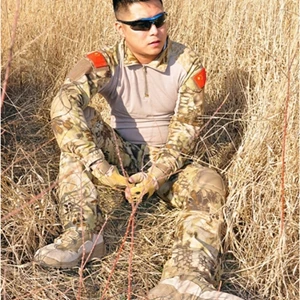 Тактическая Боевая униформа для мужчин армейская Охота Открытый пейнтбол костюм наборы Мультикам одежда камуфляж Военная футболка+ брюки карго - Цвет: 8