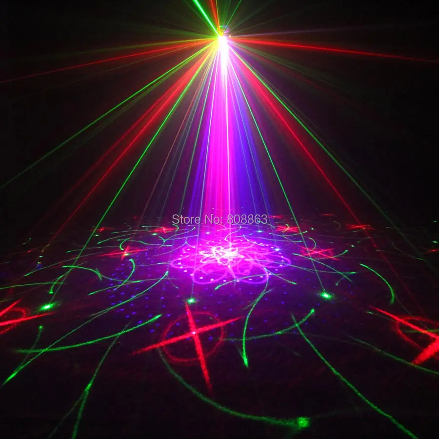ESHINY البسيطة RGB 5 عدسة الليزر 128 أنماط العارض الأزرق Led نادي المنزل حزب بار DJ ديسكو عيد الميلاد الرقص المرحلة تأثير ضوء N60T155