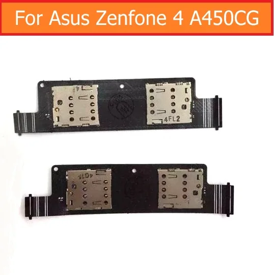 

100% Genuine Sim card reader holder contactor flex For Asus zenfone 4 A450CG 4.5" replacement slot tray module Flex