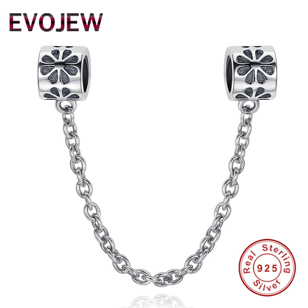 New Trendy Authentic 925 Sterling Silver Safety Chain Fit Original