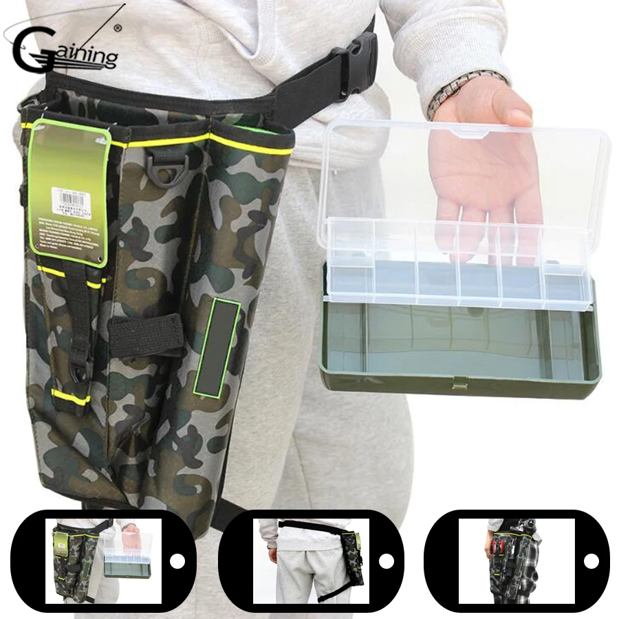 

Fishing Bags with Lure Box Nylon Waist Leg Bag Fishing Rod Holder Tools Storage Case Multifunction Packs Fishing Accessories