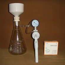 1000 ml Filtratie Set (filtreerfles + Buchener Trechter + Vacuümpomp + filter Papier)