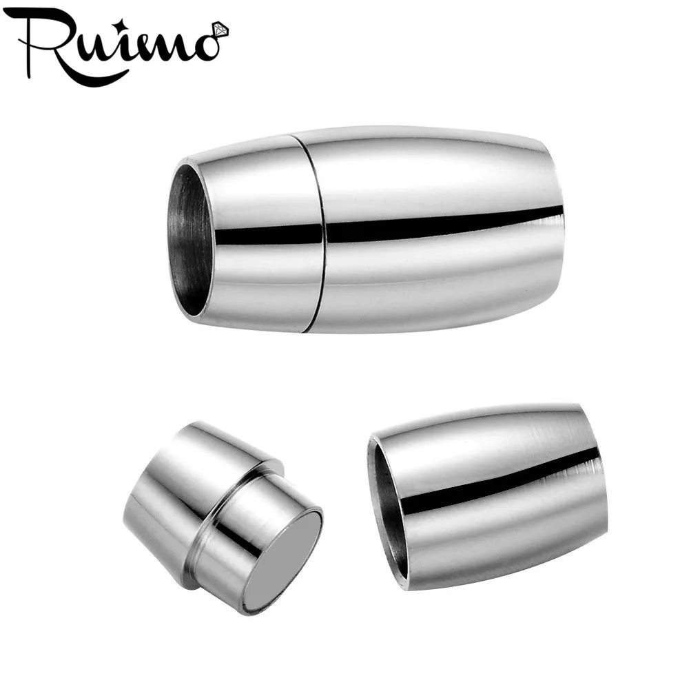 

RUIMO High Polished 316l Stainless Steel 8mm Hole Size Magnetic Clasp Jewelry Findings Leather Bracelet Clasp 20*11mm Wholesale