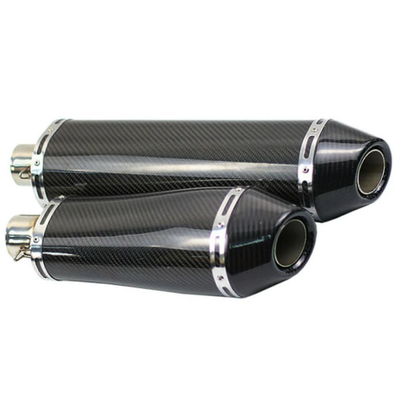 

470mm/340mm Length 51MM Carbon Fiber Motorcycle Exhaust Universal Exhaust Modified Scooter Exhaust Pipe For Most Motorbike AK030