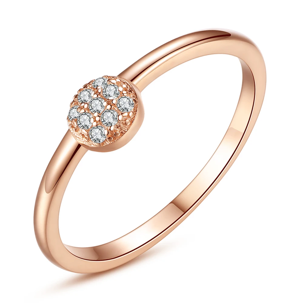 ELESHE, модное 925 пробы Серебряное кольцо для женщин, стразы, кольцо на палец в форме сердца, Женское Обручальное кольцо, ювелирные изделия из розового золота