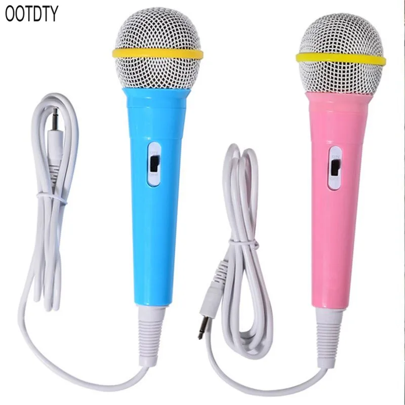 

OOTDTY Children Wired Microphone Toy Musical Instrument Singing Karaoke For Learning Machine Computer Car Hi-fi Equipment