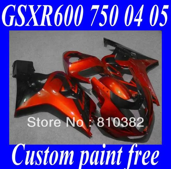 

Fairing kit for SUZUKI GSXR600 750 04 05 GSXR600 GSXR750 GSX-R600 750 K4 2004 2005 red black Fairings set+7gifts SW82