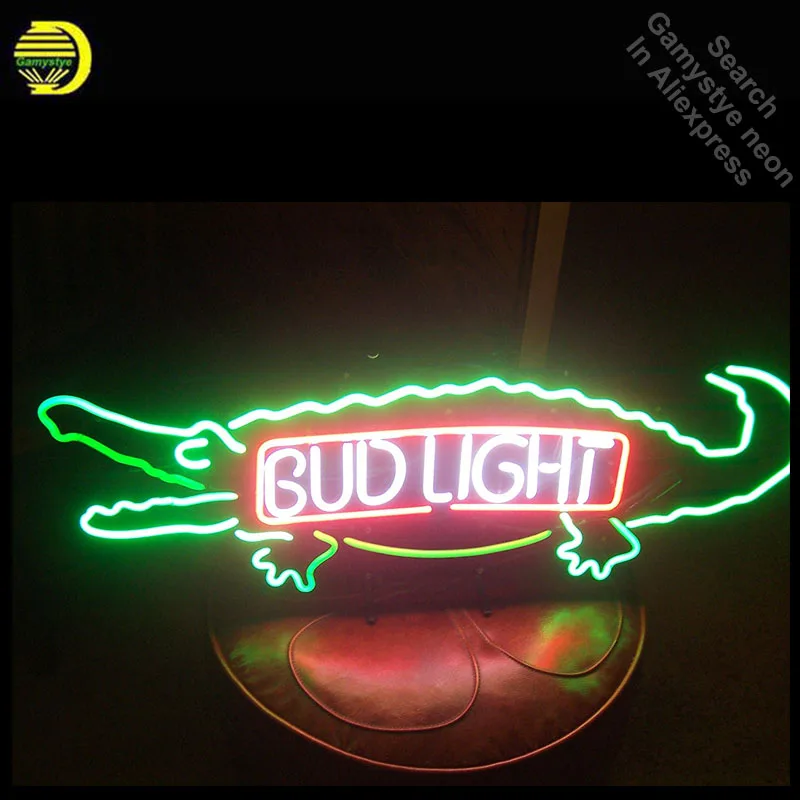 

Neon Signs for Bud Light Alligator Gator Iconic Sign Neon Light Sign Beer Bar Pub Neon Bulb Light Decorate Room dropship