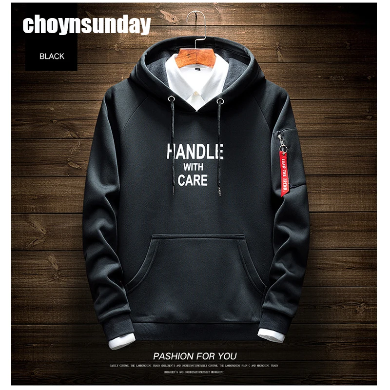 

ChoynSunday 2018 new Brand Mens High Streetwear Hooded Hoodies Homme Pullover Sweatshirts Hip Hop fashion simple hoodies